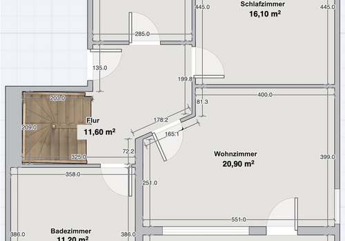 Grundriss Untere Etage