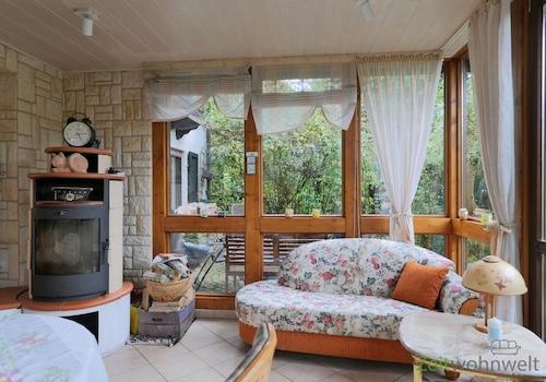 Kamin im Wintergarten