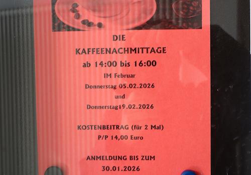 Aushang Kaffeenachmittage