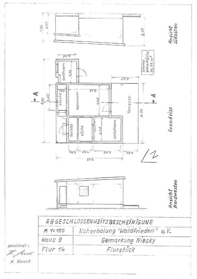 Grundriss und Nordansicht