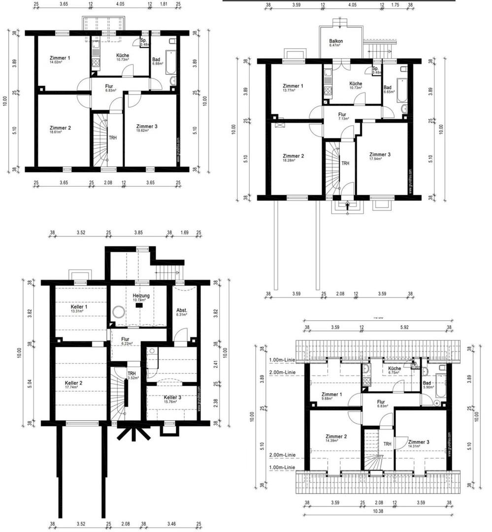 Grundrisse (alle Geschosse)