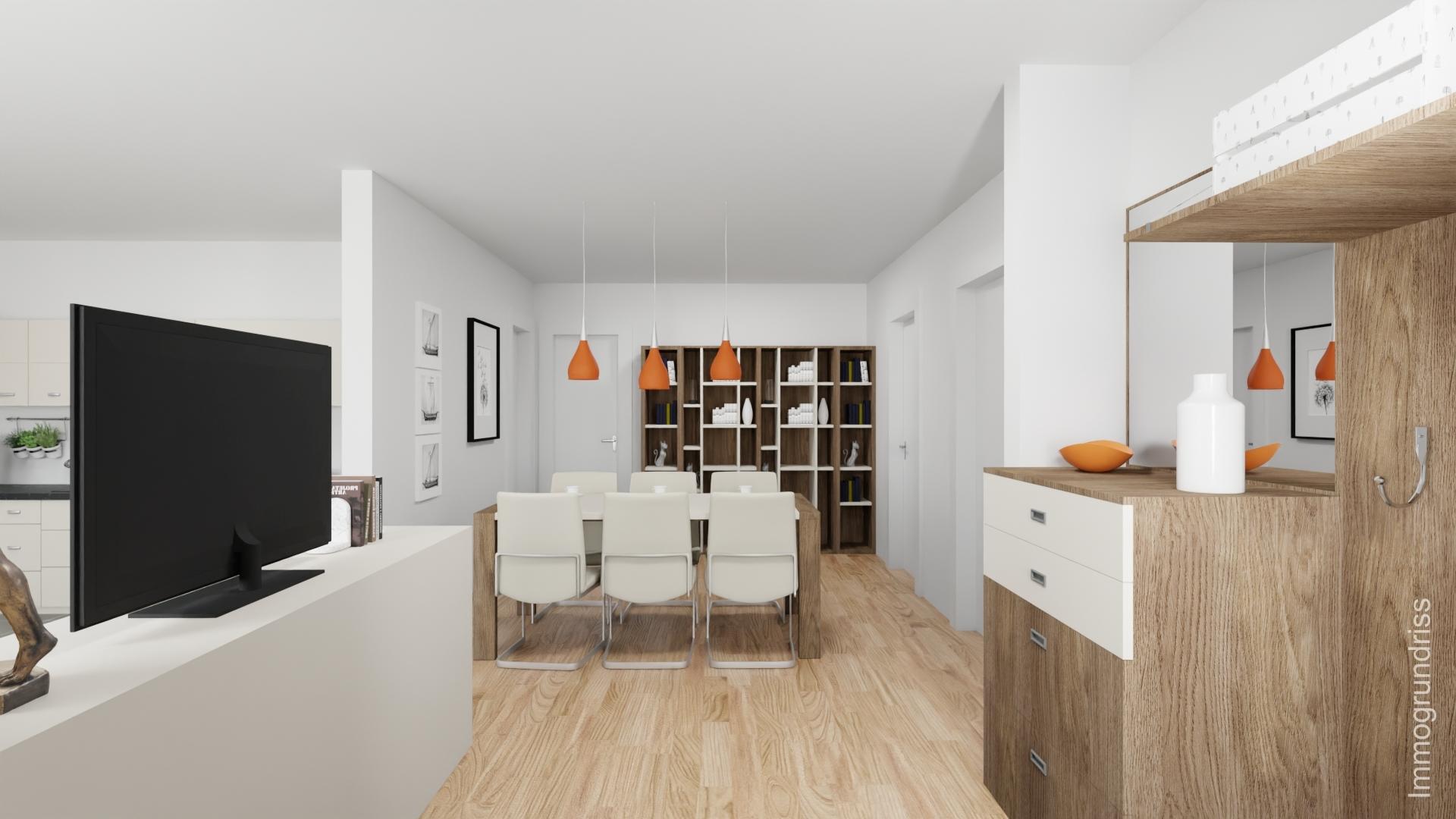 Wohn-Essbereich - Illustration