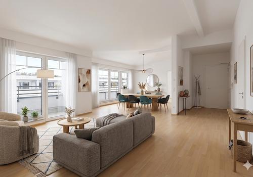 Wohn- und Essbereich Visualisierung