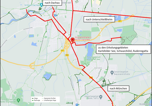 Umgebung und Fahrradwege