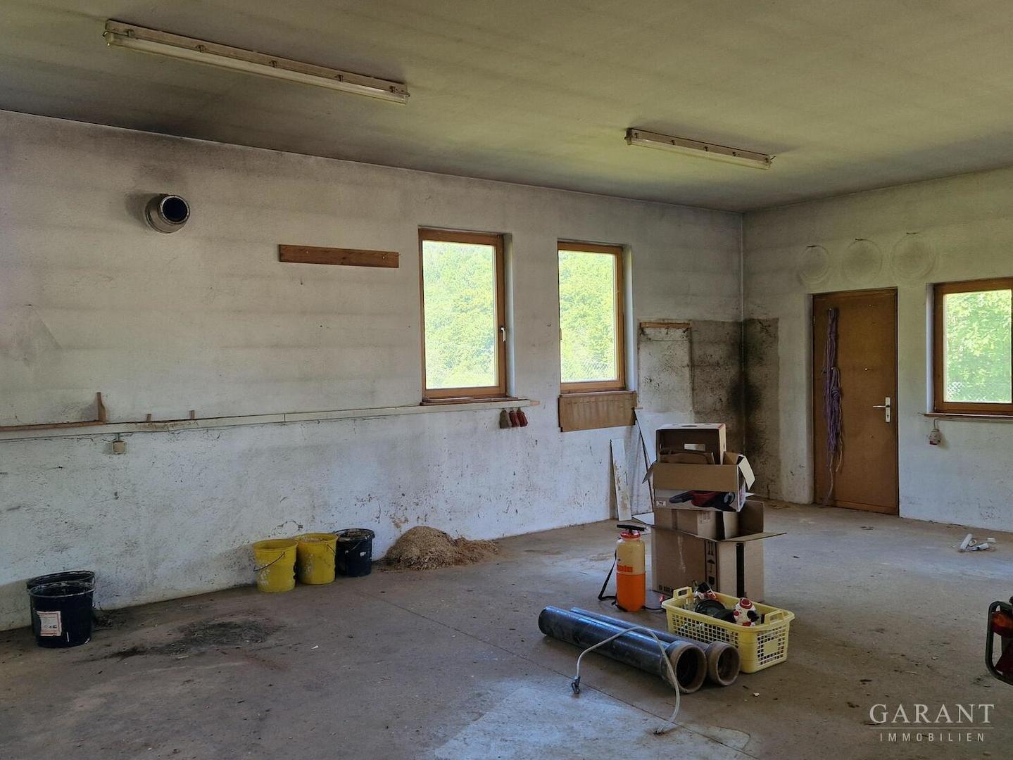 Gerätehalle Innenansicht