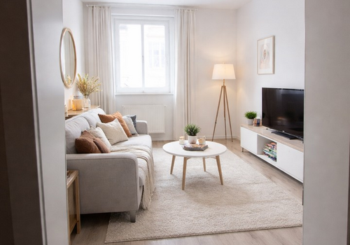 Wohnzimmer möbliert