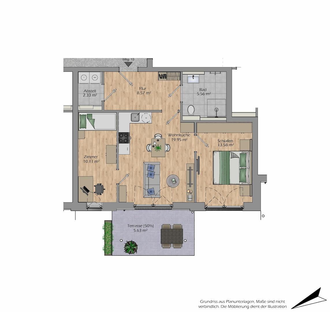 Haus II Wohnung 13 Grundriss