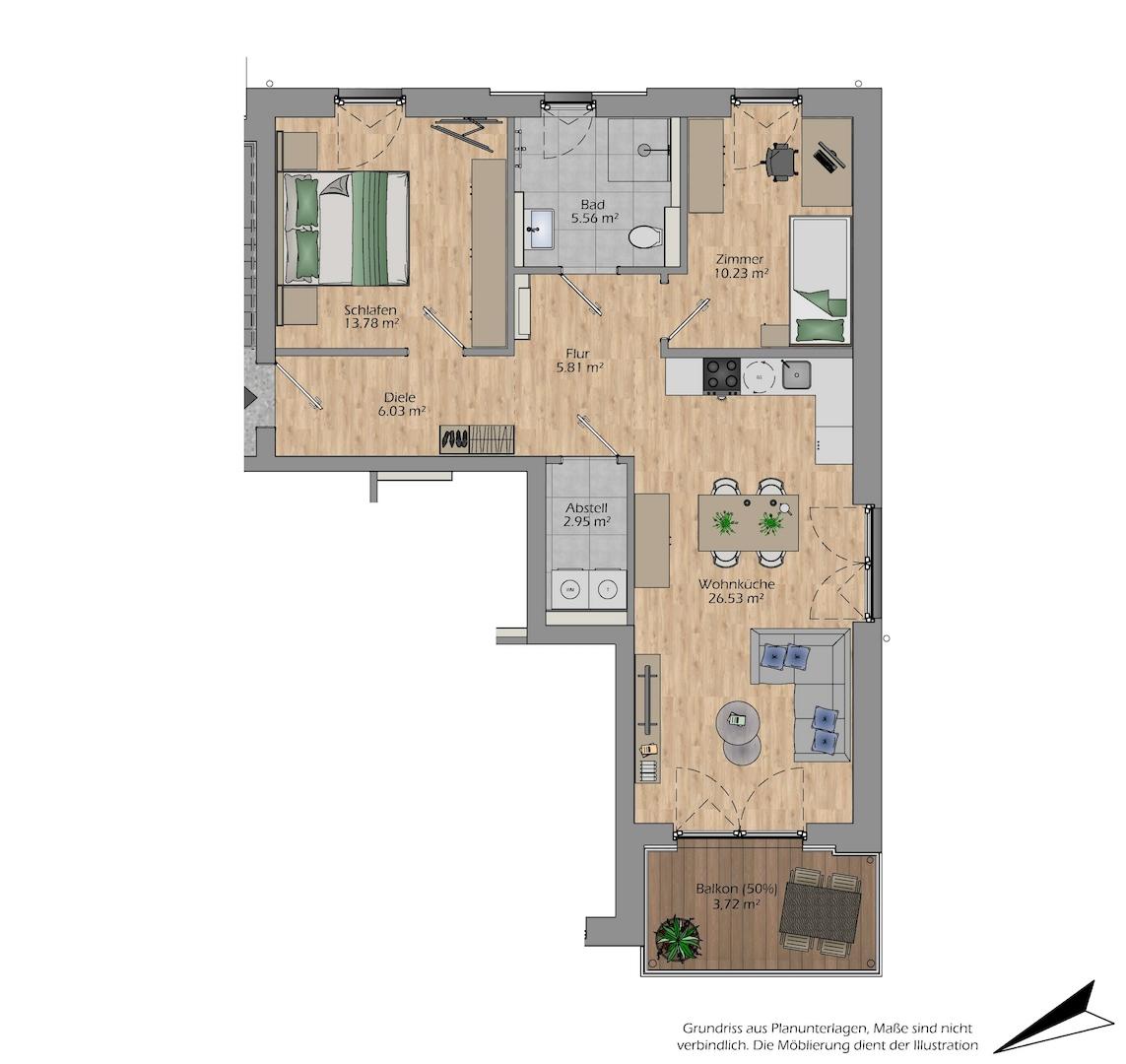Haus II Wohnung 18 Grundriss