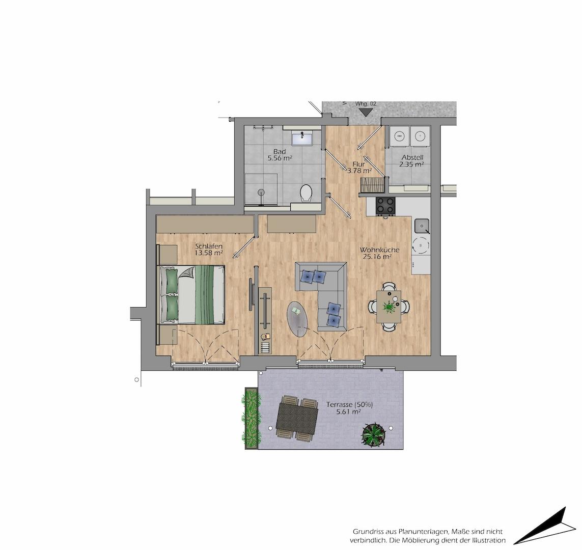 Haus I Wohnung 02 Grundriss