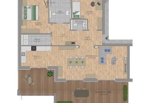 Haus I Wohnung 09 Grundriss