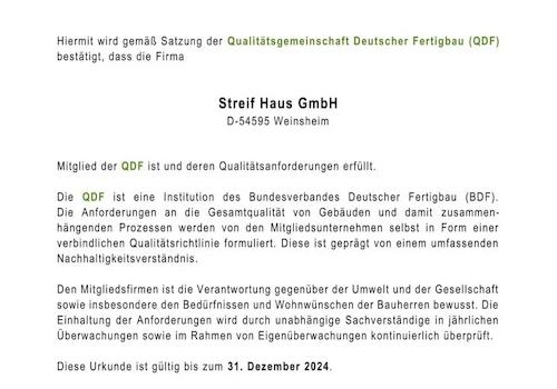 Zertifikate streifhaus für Immoscout 3