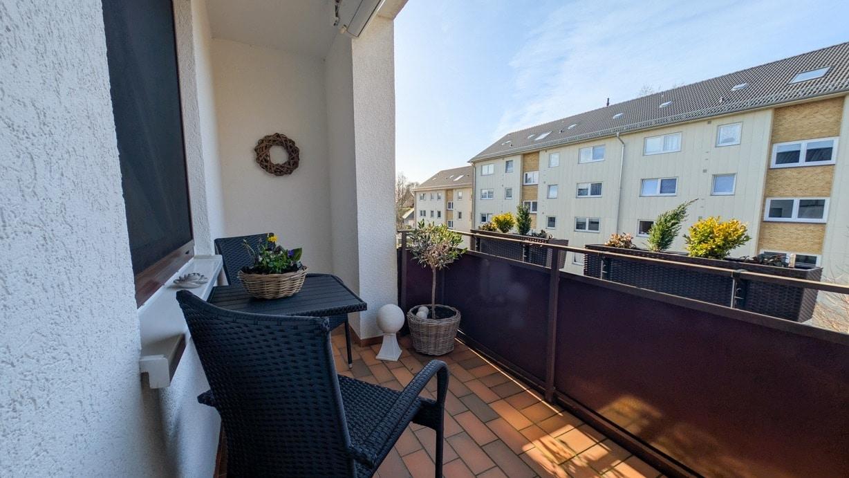 Balkon in Nord-West-Ausrichtung