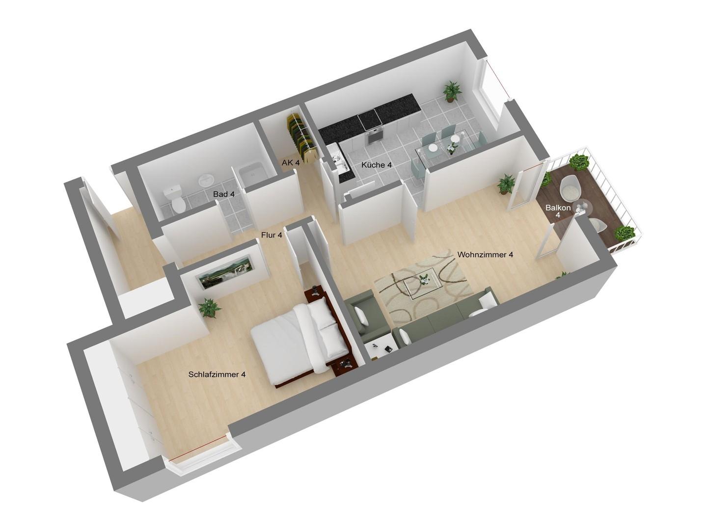 Grundriss Wohnung Nr. 4, OG