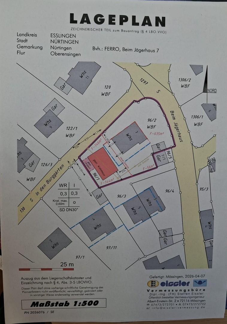 Lageplan der ca. 630qm