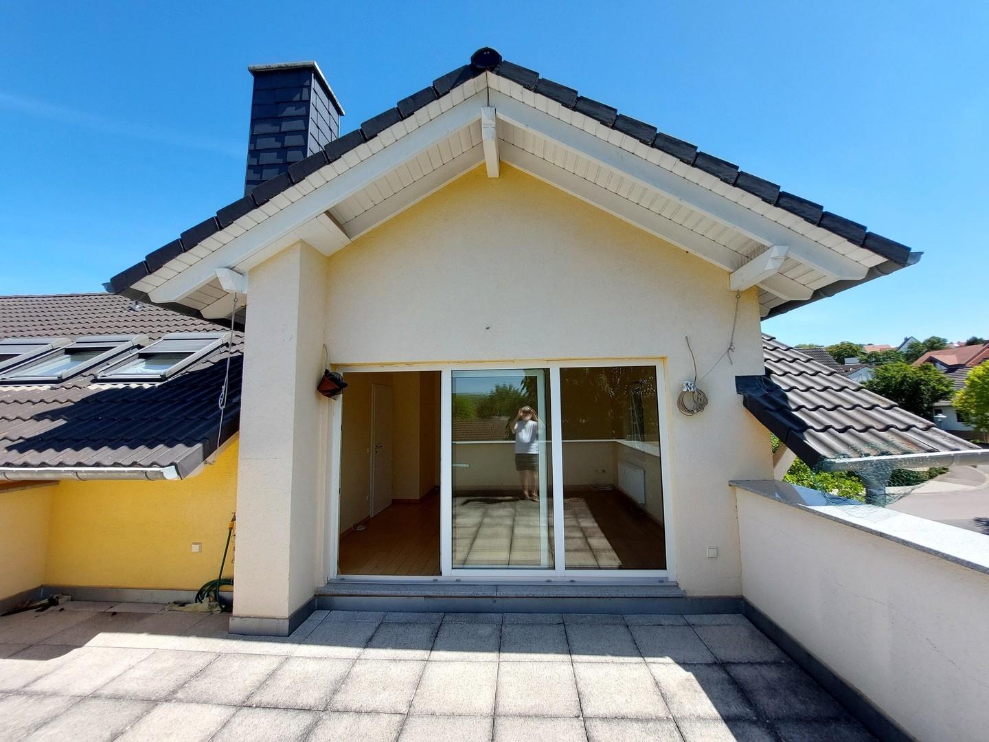 Dachterrasse, Blick auf WZ