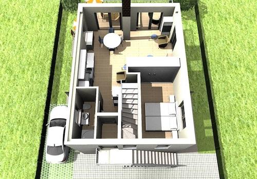 3D-Grundriss Obergeschoß von Norden