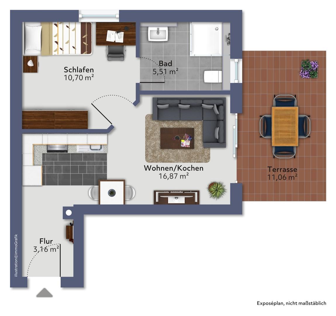 Grundriss-Möblierungsvorschlag