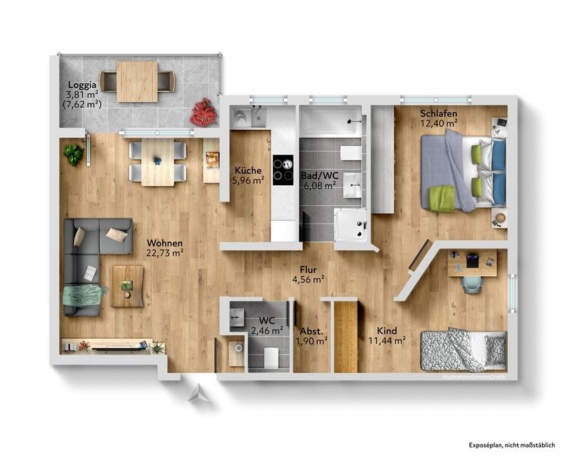 Grundriss-Möblierungsvorschlag