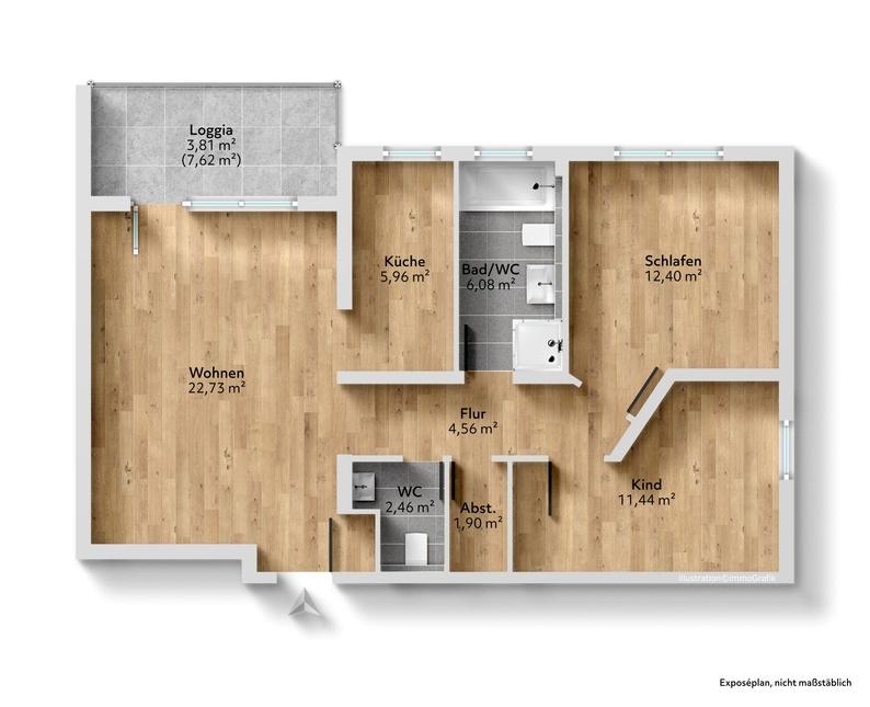 Grundriss unmöbliert