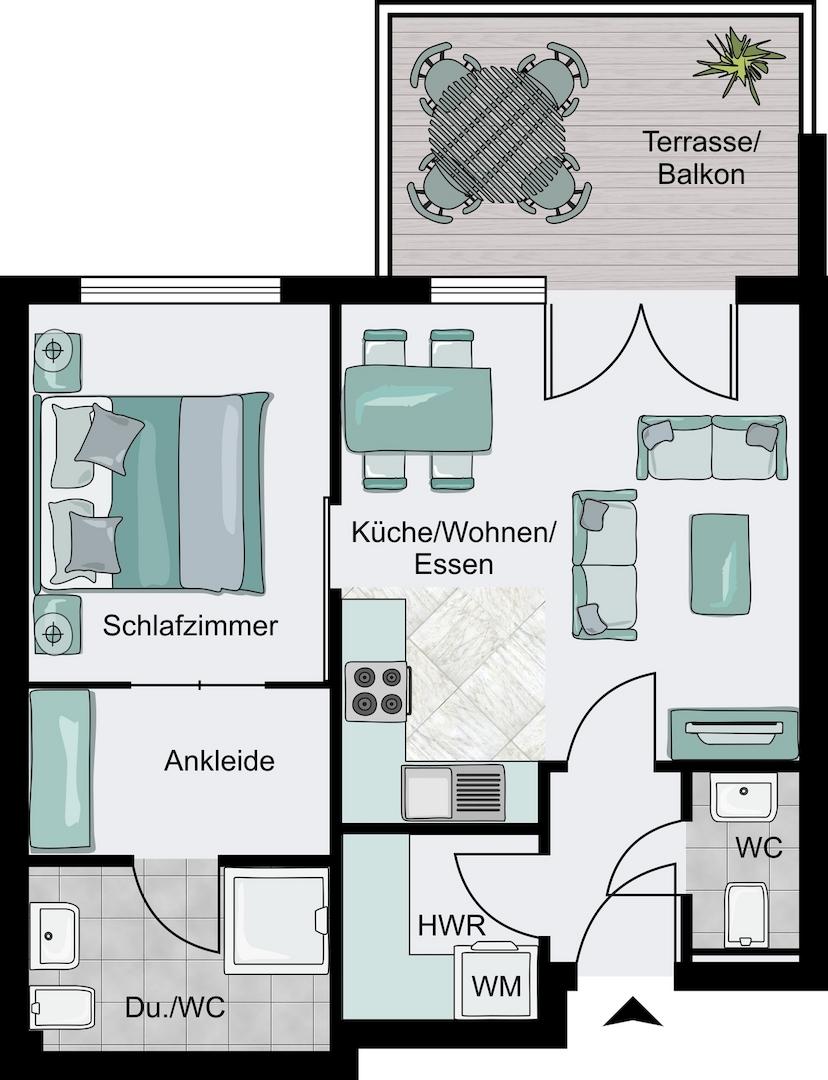 Grundriss Wohnung mitte