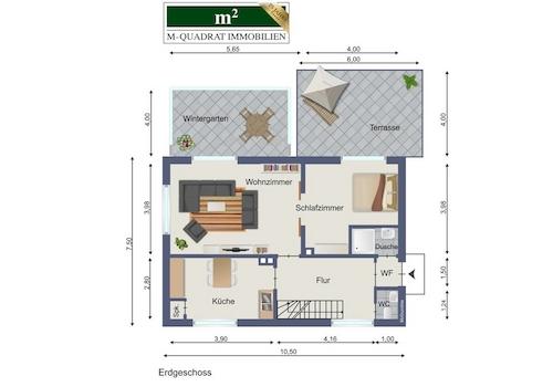Grundriss Erdgeschoss optimiert u. bemaßt