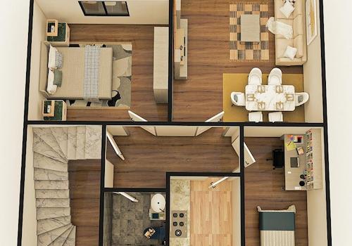 Grundriss mit Möbeln