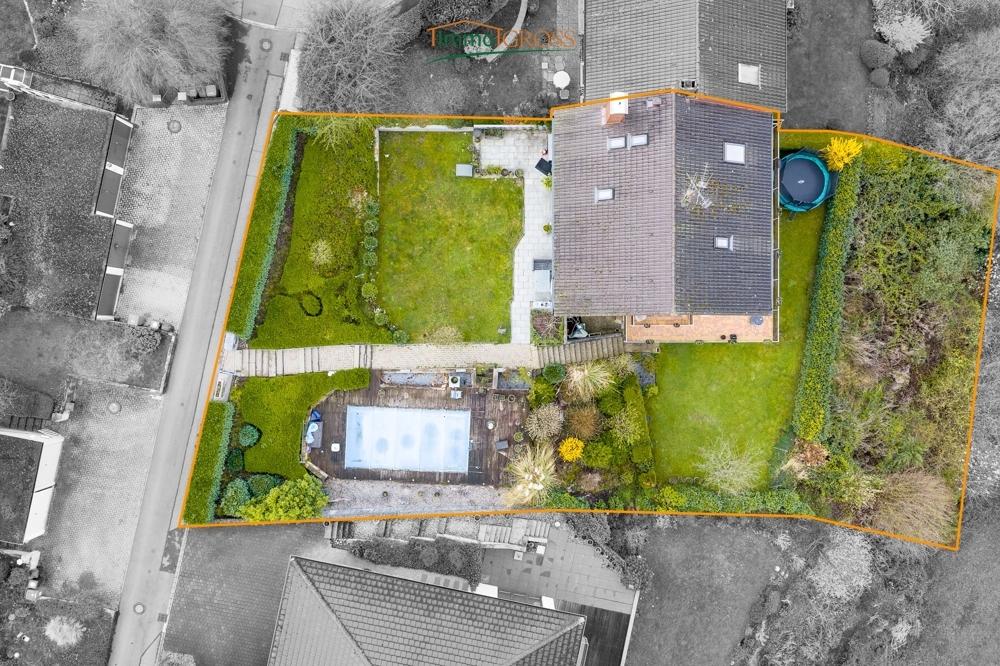 Übersicht der Grundstücksgröße von oben