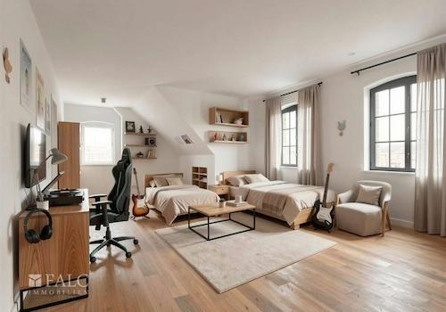 Dachgeschoss - Mögliche Gestaltung nach Renovierung (KI-Visualisierung)