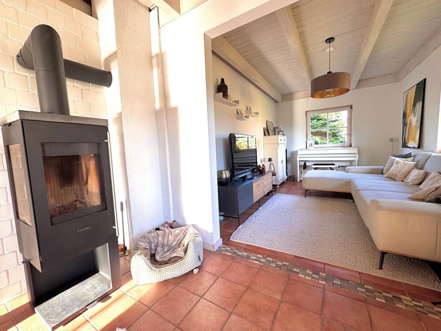 Wohnzimmer und Kaminofen