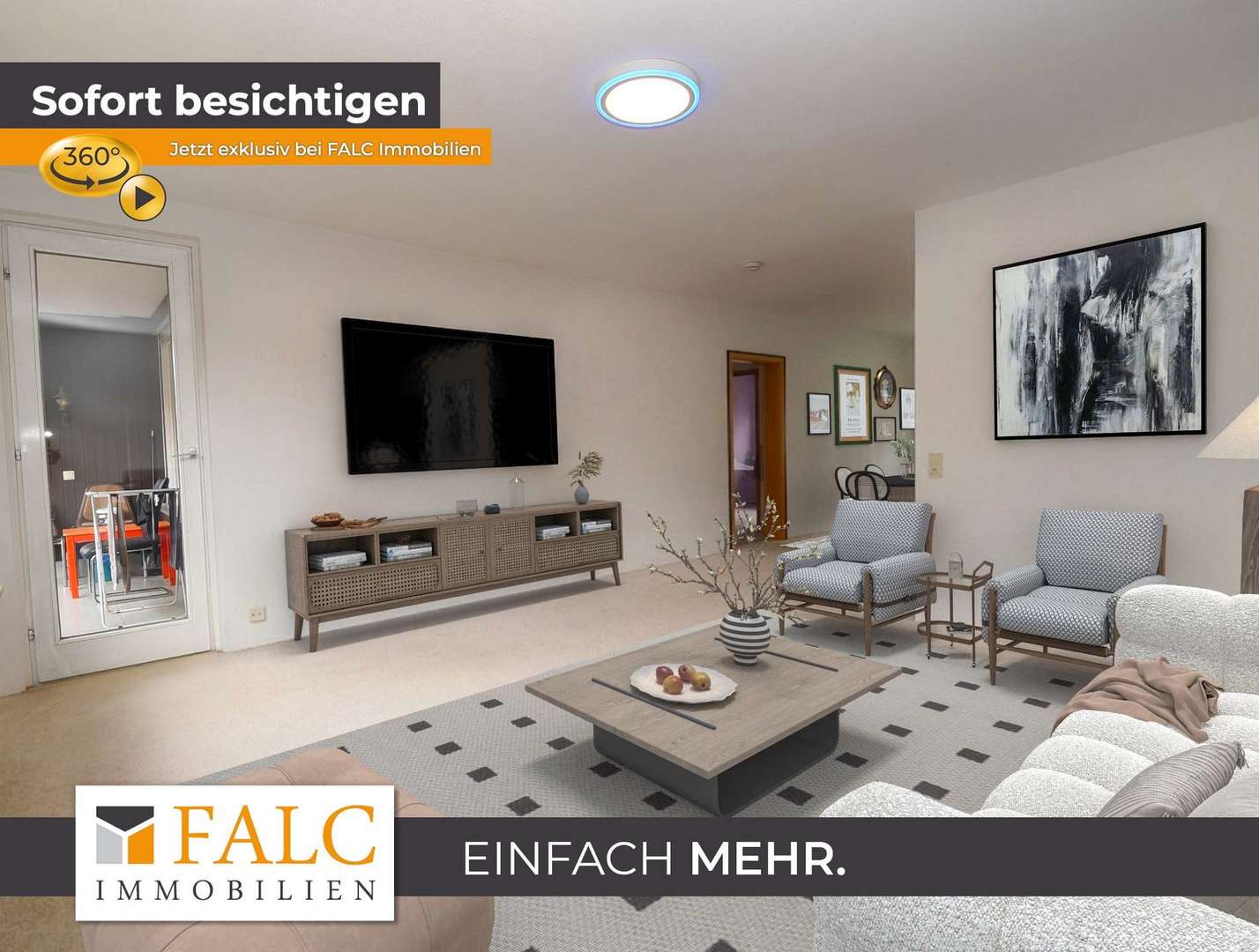 Wohnzimmer (virtuell möbliert)