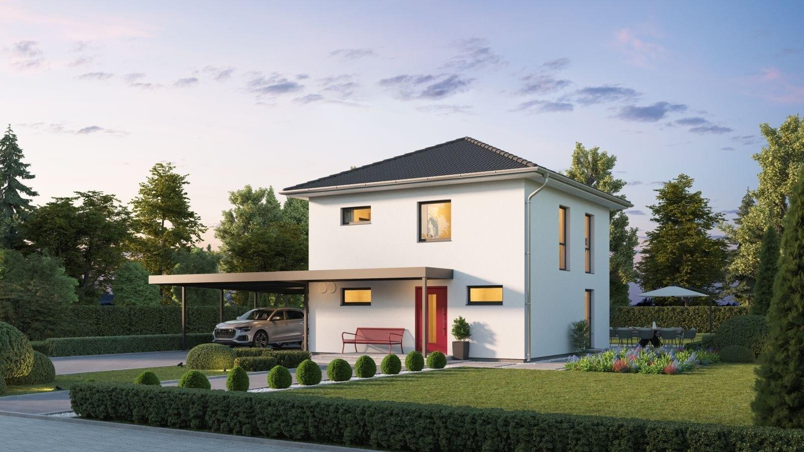 Eingang optional mit Carport von rechts