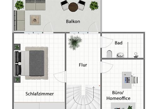 Grundriss Obergeschoss (nicht maßstabsgetreu)