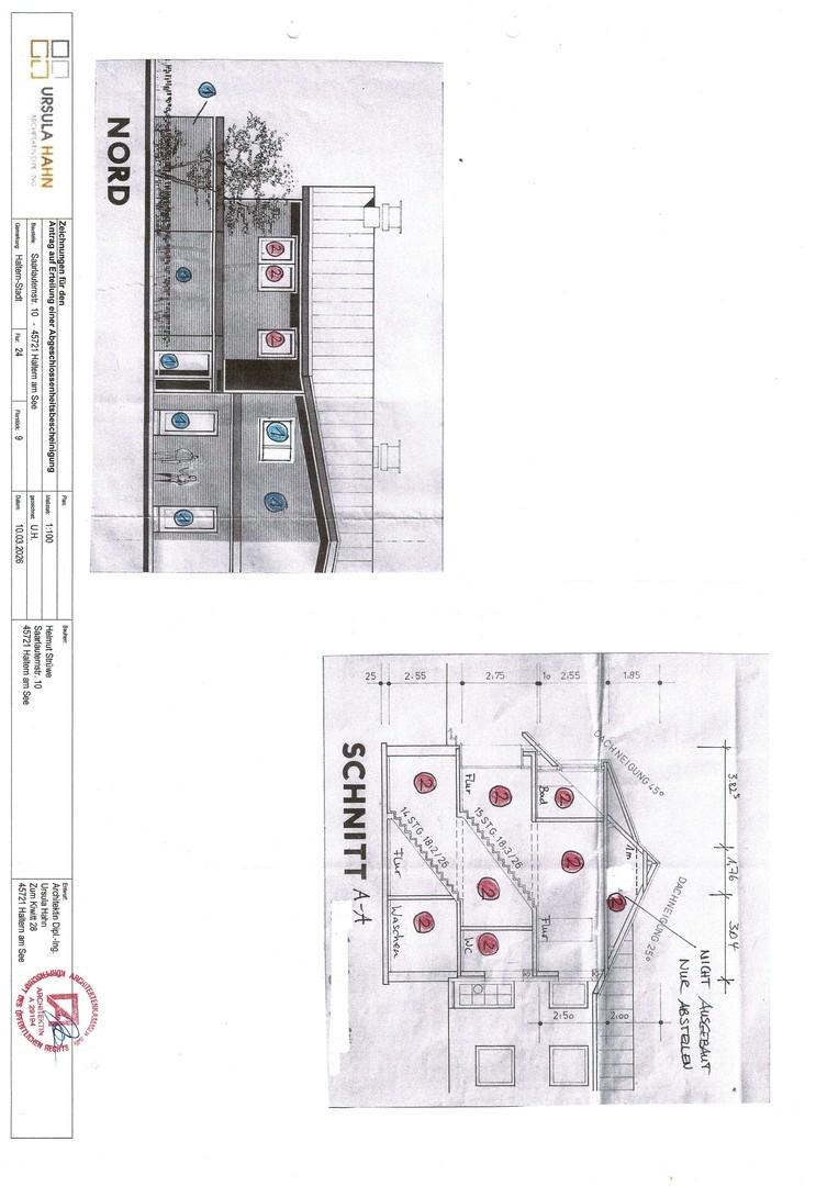 Nord Ansicht und Schnitt