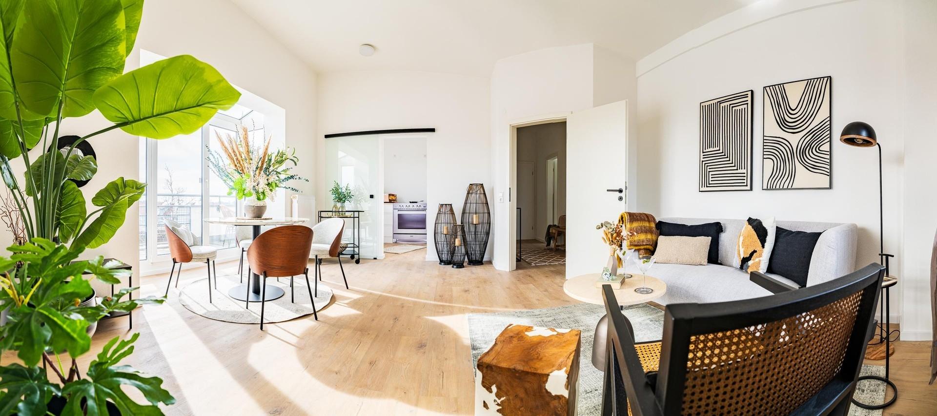 Wohnraum mit Blick zur Küche