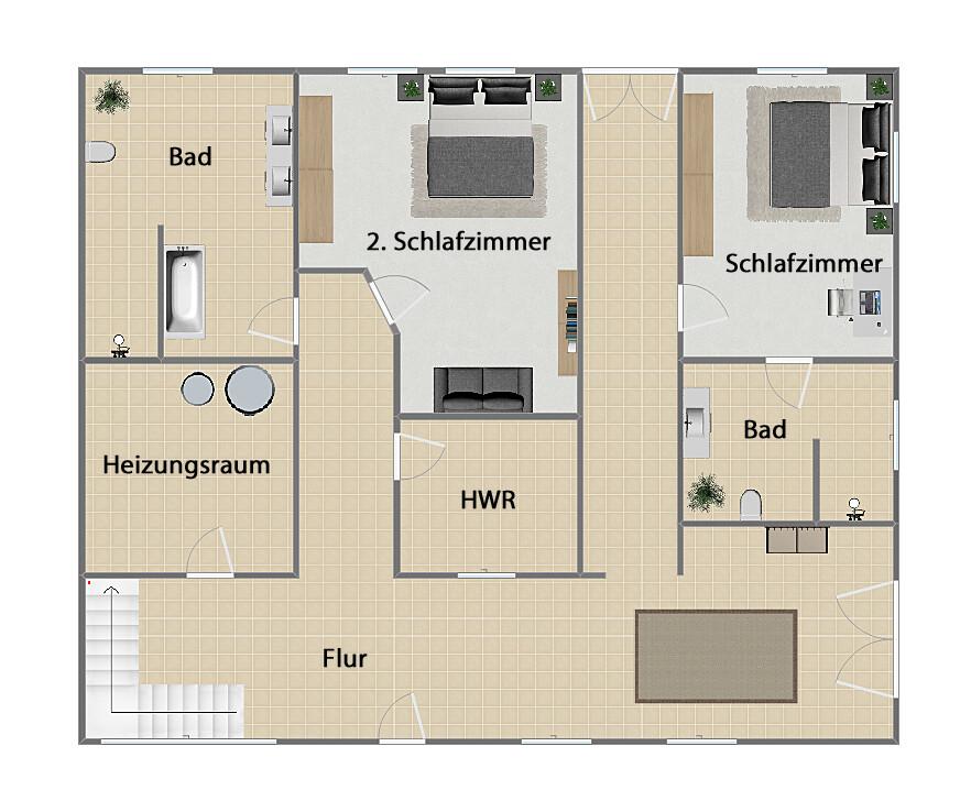Grundriss Erdgeschoss (nicht maßstabsgetreu)