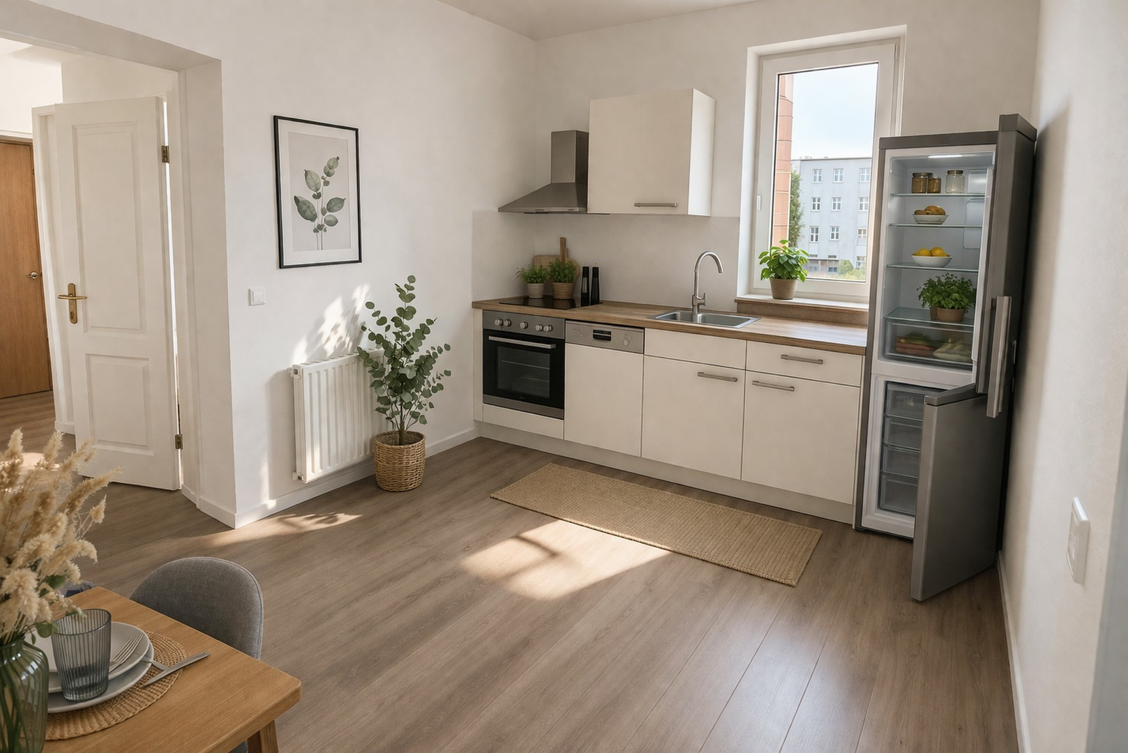 Küche mit Einbauküche