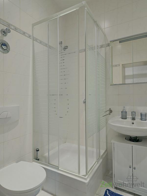 Dusche und WC im Bad