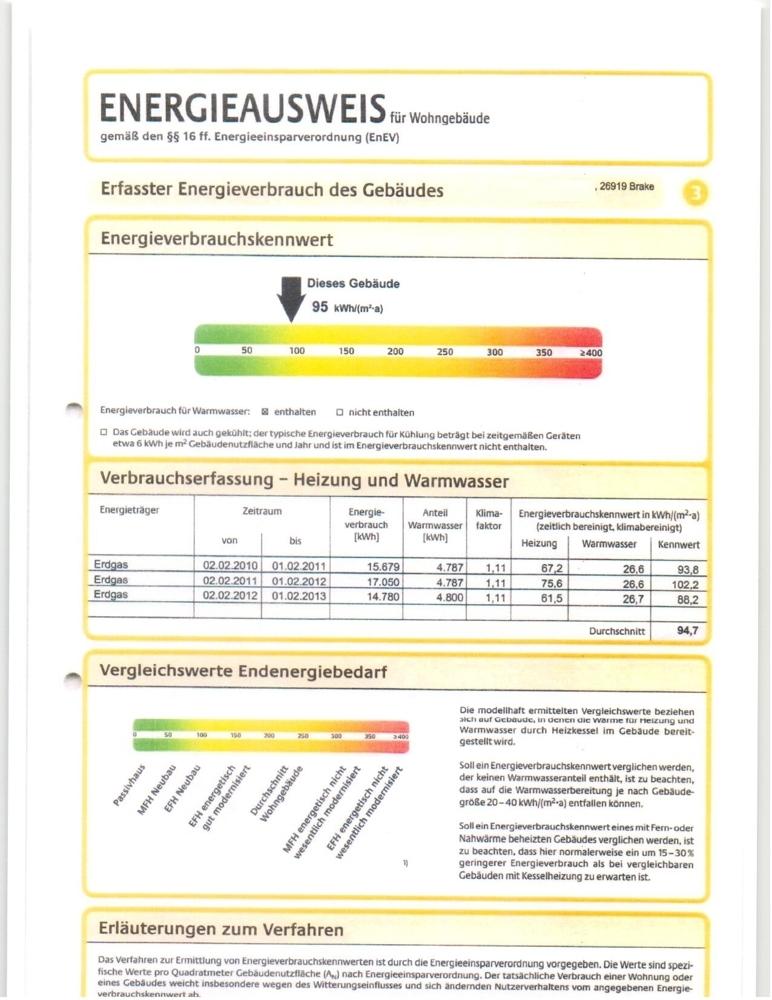 E-Ausweis (vor Einbau der neuen Heizung)