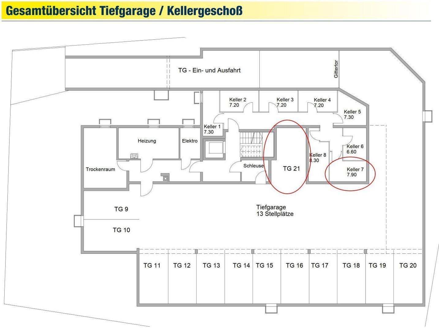 Tiefgarage / Keller