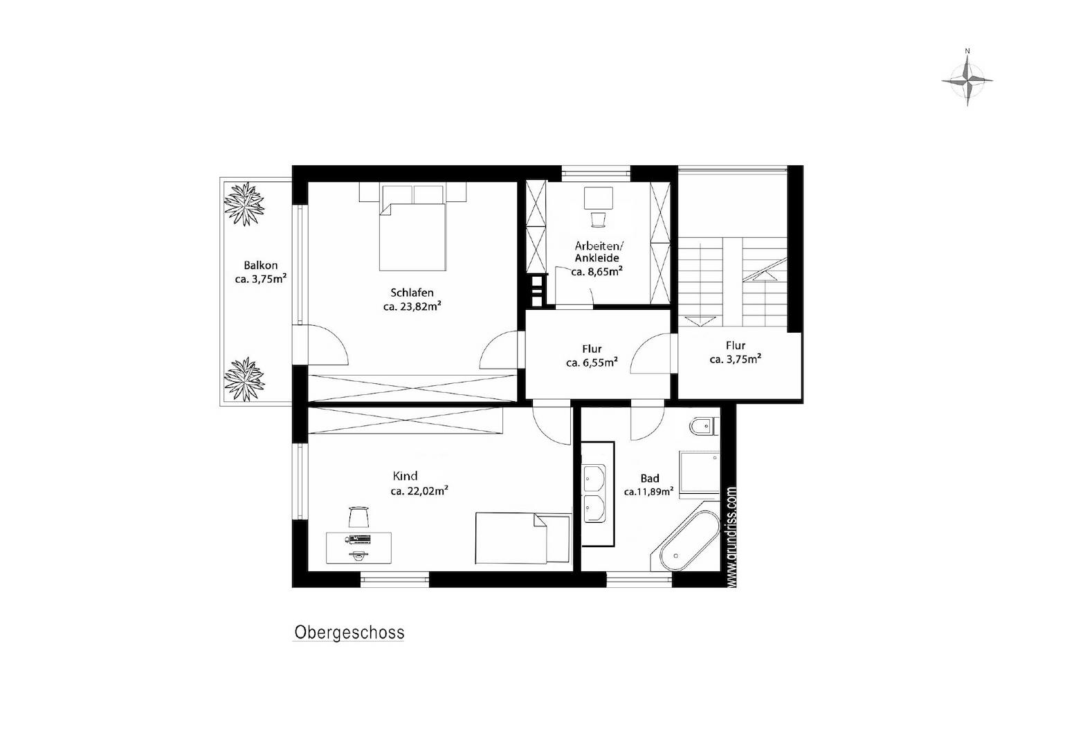 Grundriss Obergeschoss