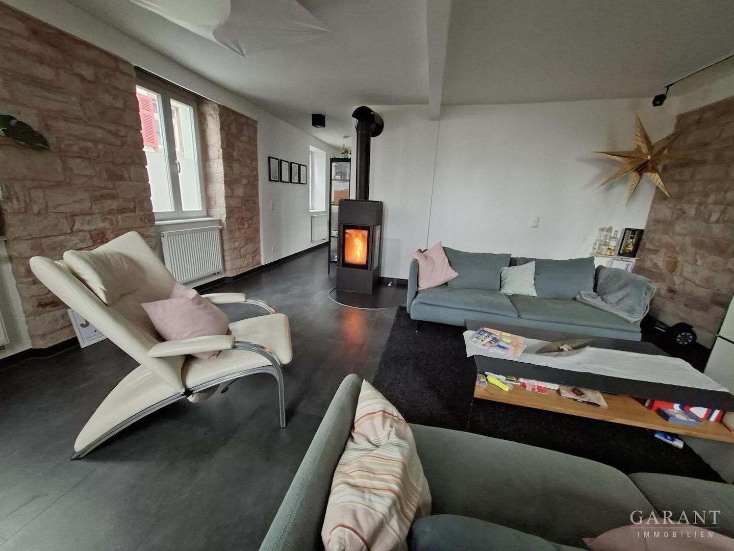 EG Wohnbereich mit Kaminofen