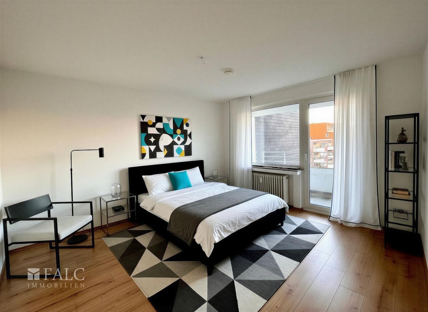 Schlafzimmer mit Balkon