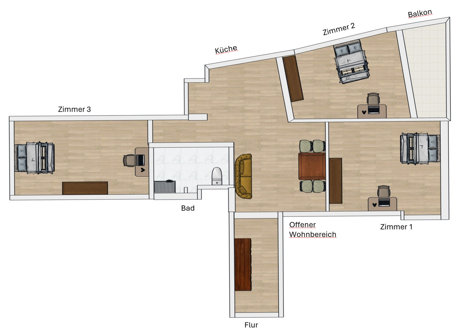 Grundriss der Wohnung
