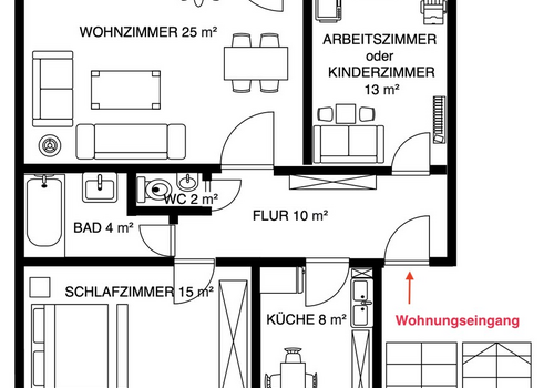 Grundriß der Wohnung