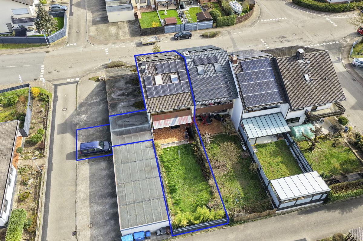 Ansicht Gartenseite Vogelperspektive