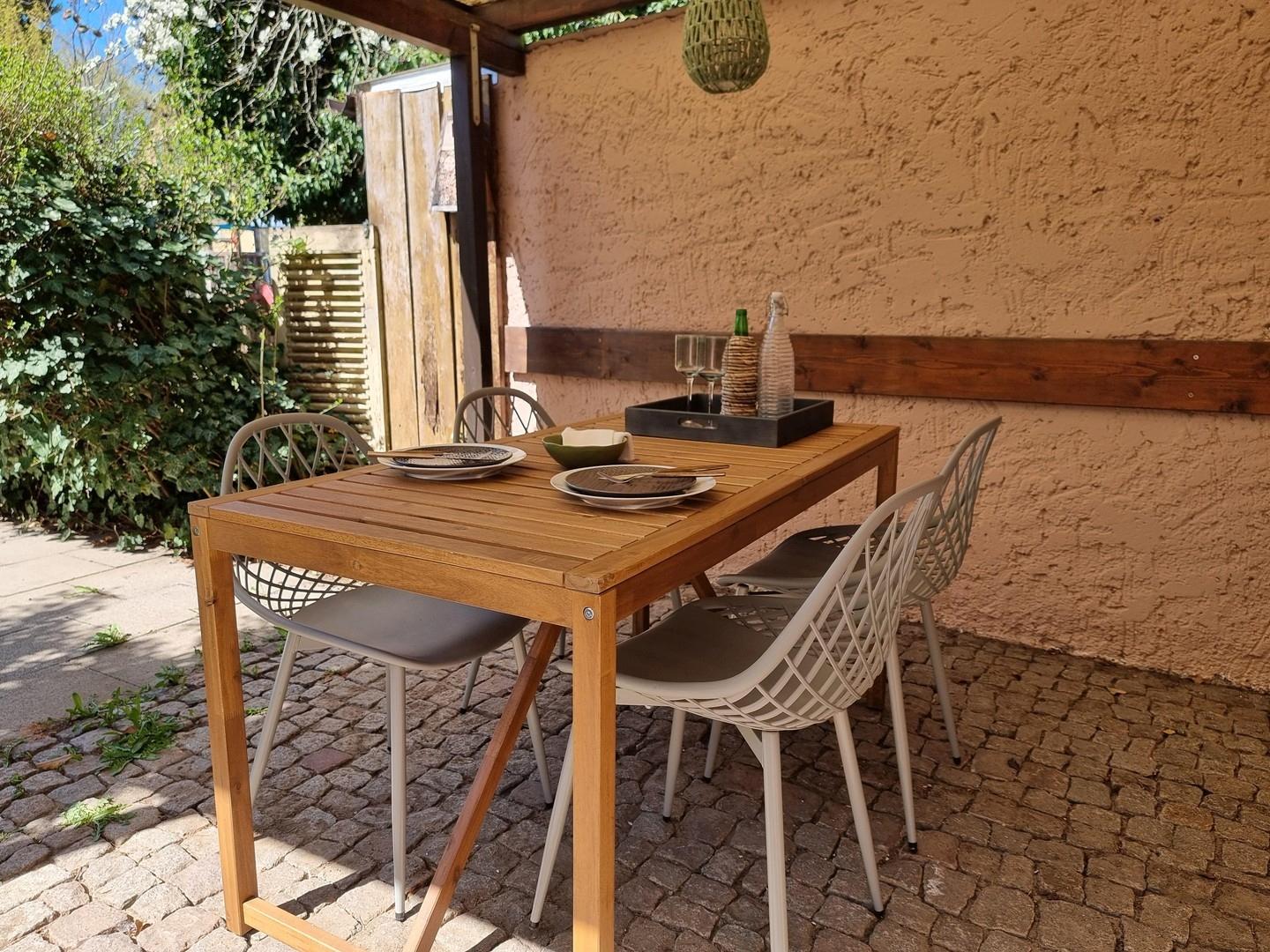 Sitzplatz im Gartenanteil