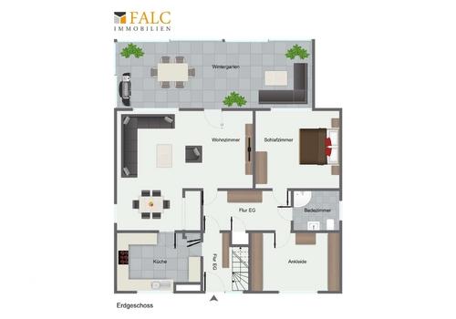 Grundriss EG möbliert