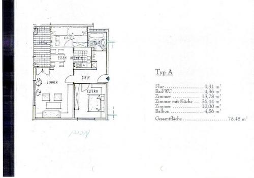Grundriss mit Maßen