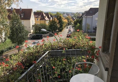 Ausblick vom Erkerbalkon