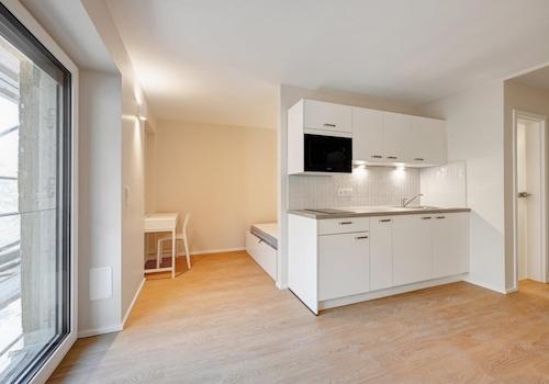 Küche Blick auf Schlafnische